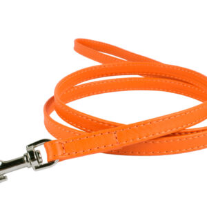Vodítko kožené Glamour Classic – oranžové (122cm/18mm)
