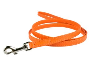 Vodítko kožené Glamour Classic - oranžové (122cm/25mm)