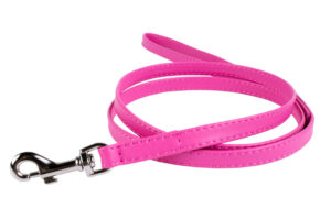 Vodítko kožené Glamour Classic - růžové (122cm/25mm)