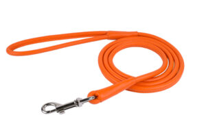 Vodítko kožené Glamour Round - oranžové (122cm/13mm)