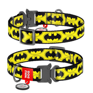 WAUDOG obojek nylonový DC Batman logo Fastex QR (25-35cm/1,5cm)