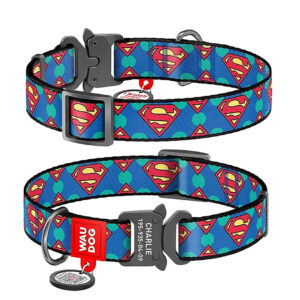 WAUDOG obojek nylonový DC Superman Logo Fastex QR (33-49cm/2,5cm)
