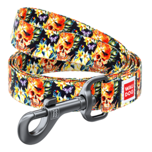 WAUDOG vodítko nylonové Elegantní lebka (122cm/1,5cm)