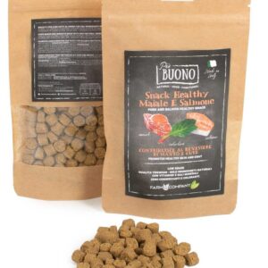 Farm Company PIU BUONO pamlsky pro psy s vepřovým a lososem 90g