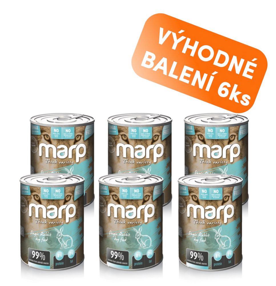 Marp Variety Single králík konzerva pro psy 6x400g Marp Variety Single králík konzerva pro psy 6x400g