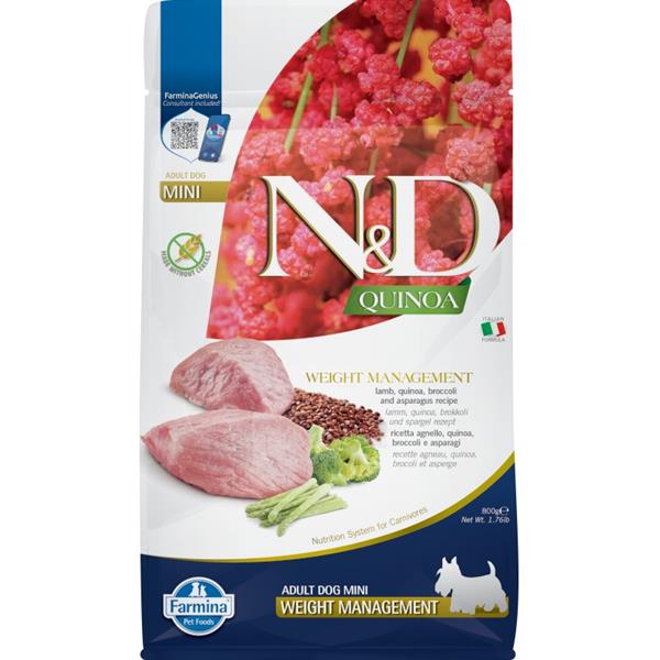 N&D QUINOA Dog GF Weight Management Lamb & Broccoli Adult Mini 800 g N&D QUINOA Dog GF Weight Management Lamb & Broccoli Adult Mini 800 g