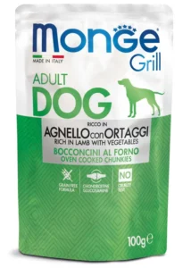 MONGE GRILL Dog Kapsička jehněčí se zeleninou 100g/24bal