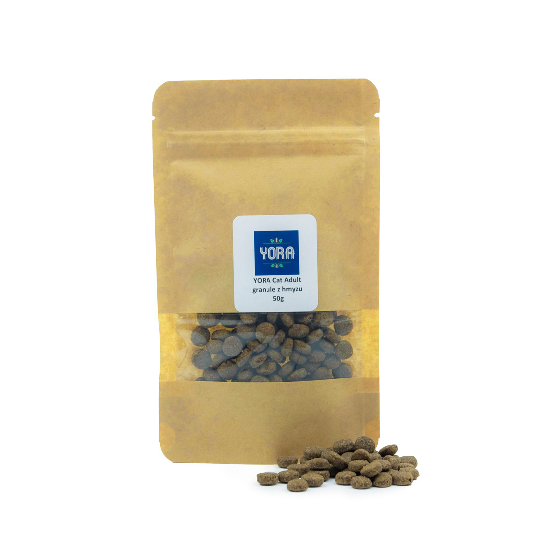 YORA Cat Adult granule z hmyzu pro kočky - vzorek 50g YORA Cat Adult granule z hmyzu pro kočky - vzorek 50g