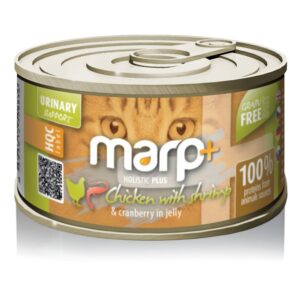 Marp Holistic Plus konzerva pro kočky – Kuře s krevetami a brusinkami v želé 70g