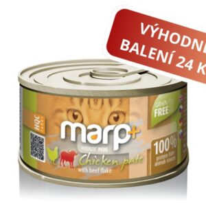 Marp Holistic Plus konzerva pro kočky – Kuřecí paté s hovězími kousky 24x70g