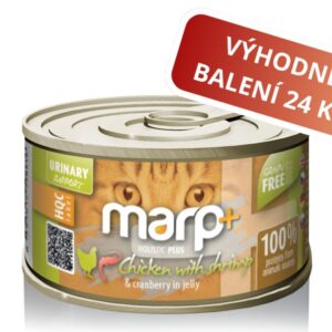 Marp Holistic Plus konzerva pro kočky – Kuře s krevetami a brusinkami v želé 24x70g
