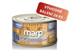 Marp Holistic Plus konzerva pro kočky – Tuňák se sardinkami a borůvkami v želé 24x70g