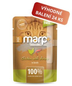 Marp Holistic Plus kapsička pro kočky - Kuře s krevetami ve vývaru 24x55g