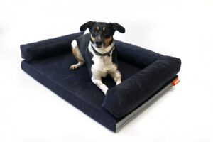 Aminela pelíšek s okrajem 100x70cm Half and Half černá/šedá