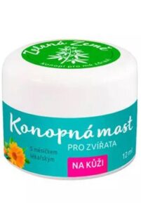 Zelená Země Konopná mast na kůži pro zvířata 12ml