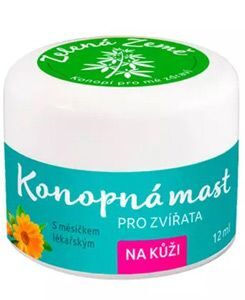 Zelená Země Konopná mast na kůži pro zvířata 12ml