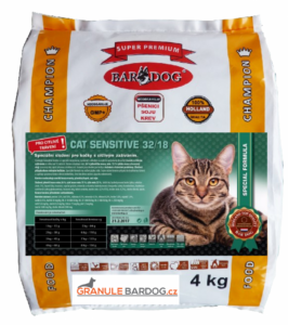 Granule Bardog Krmivo pro kočky Cat Sensitive 32/18 - 4 kg