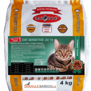 Granule Bardog Krmivo pro kočky Cat Sensitive 32/18 – 4 kg