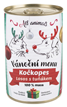 All Animals kočkopes Vánoční menu losos s tuňákem 400g 14+2 ZDARMA