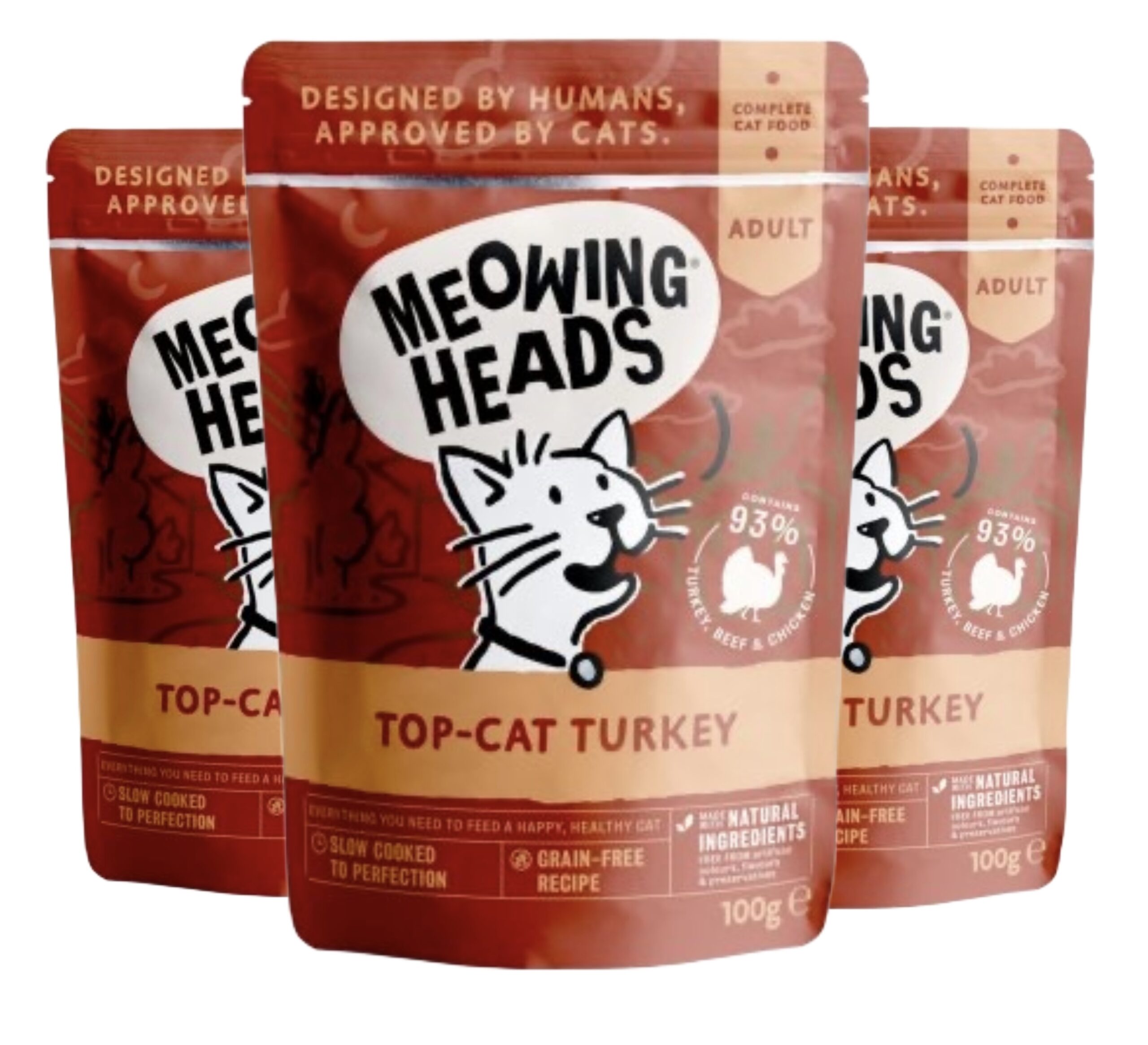 Barking MEOWING HEADS Top Cat Turkey kapsička 3x100g Barking MEOWING HEADS Top Cat Turkey kapsička 3x100g