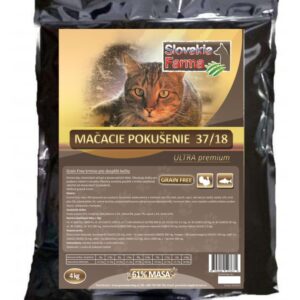Ultra prémiové granule pro kočky SlovakiaFarma Mačacie pokušenie – 37/18 – 4 kg
