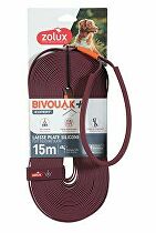 Vodítko pes BIVOUAK ploché,silik.15mm/15m červenáZolux MEGASLEVA