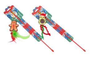 Farm Company Vánoční udice pro kočky s catnipem 8cm - Perníček