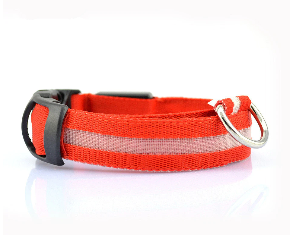 Svítící obojek - červený Velikosti: M Svítící obojek - červený Velikosti: M