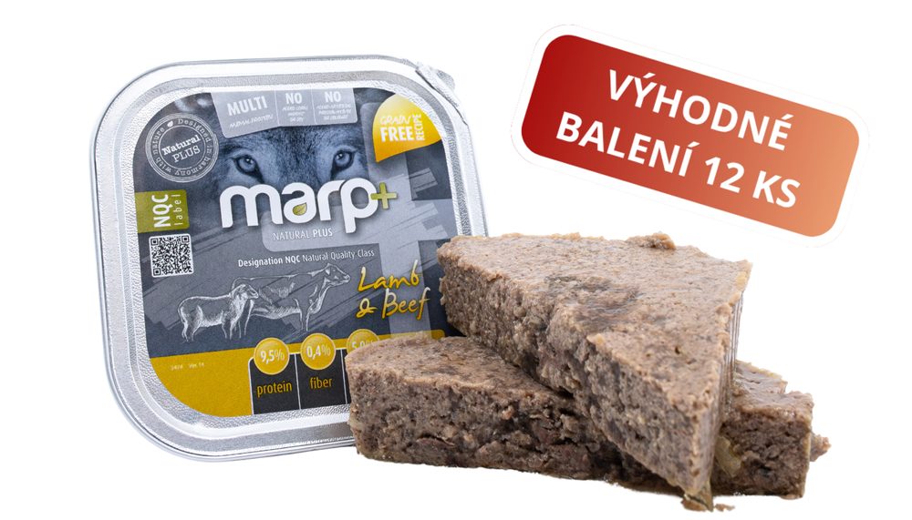 Marp Natural Plus vanička pro psy s jehněčím a hovězím 12x150g Marp Natural Plus vanička pro psy s jehněčím a hovězím 12x150g