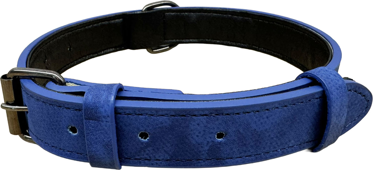 Petify Kožený obojek pro psa Woof modrý Velikost: XS Petify Kožený obojek pro psa Woof modrý Velikost: XS