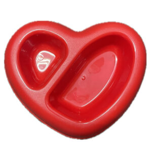 Srdce dvojmiska 0,50 + 0,20 l 27 × 22,5 × 6,5 cm - červená