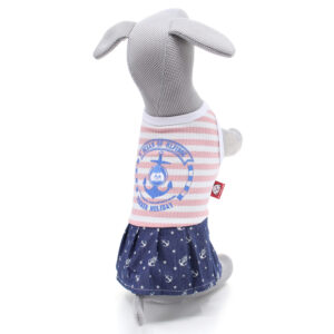 Vsepropejska Ashley pruhované šaty pro psa Barva: Modro-růžová, Délka zad (cm): 21, Obvod hrudníku: 28 – 32 cm