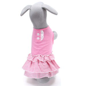 Vsepropejska Justina kárované šaty pro psa Barva: Růžová, Délka zad (cm): 38, Obvod hrudníku: 48 – 52 cm