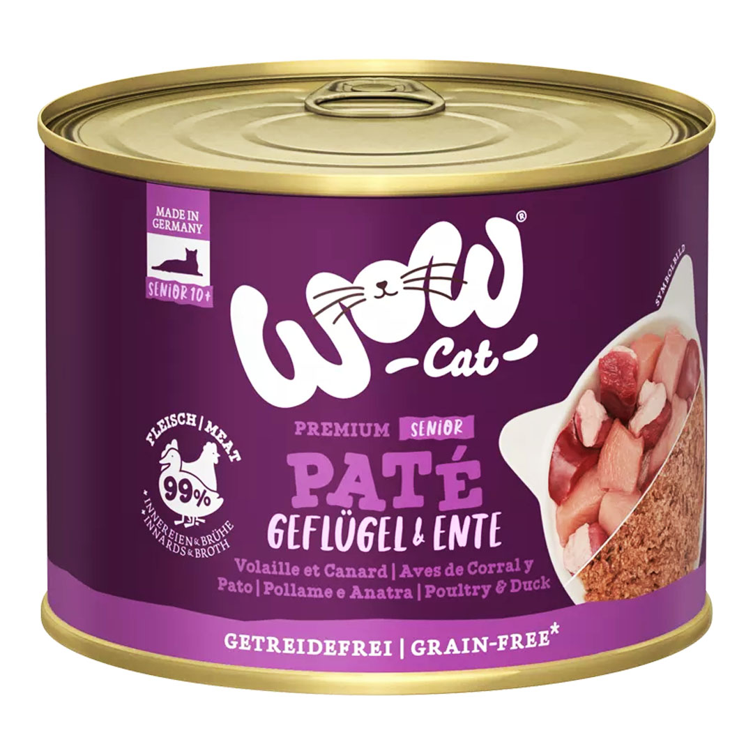 WOW Cat konzerva Paté Drůbež s kachnou Senior 200g WOW Cat konzerva Paté Drůbež s kachnou Senior 200g