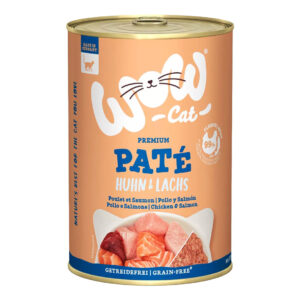 WOW Cat konzerva Paté Kuře s lososem Adult 400g