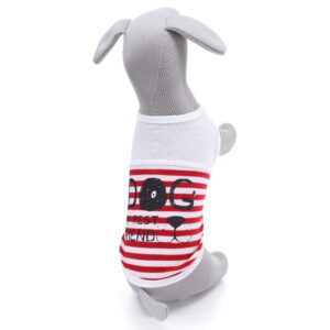 Vsepropejska Odeta pruhované tričko pro psa Barva: Červená, Délka zad (cm): 18, Obvod hrudníku: 26 – 28 cm