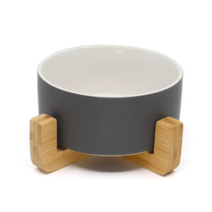 Vsepropejska Tabby keramická miska pro psa či kočku Barva: Tmavě-šedá, Rozměr (cm): 12