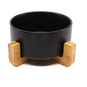 Vsepropejska Tabby keramická miska pro psa či kočku Barva: Černá, Rozměr (cm): 15