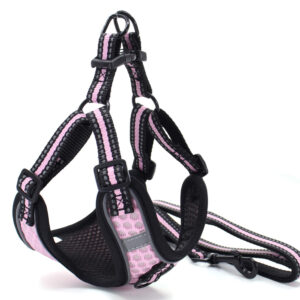 Vsepropejska Hardy postroj s vodítkem pro psa | 32 – 78 cm Barva: Růžová, Obvod hrudníku: 32 – 38 cm