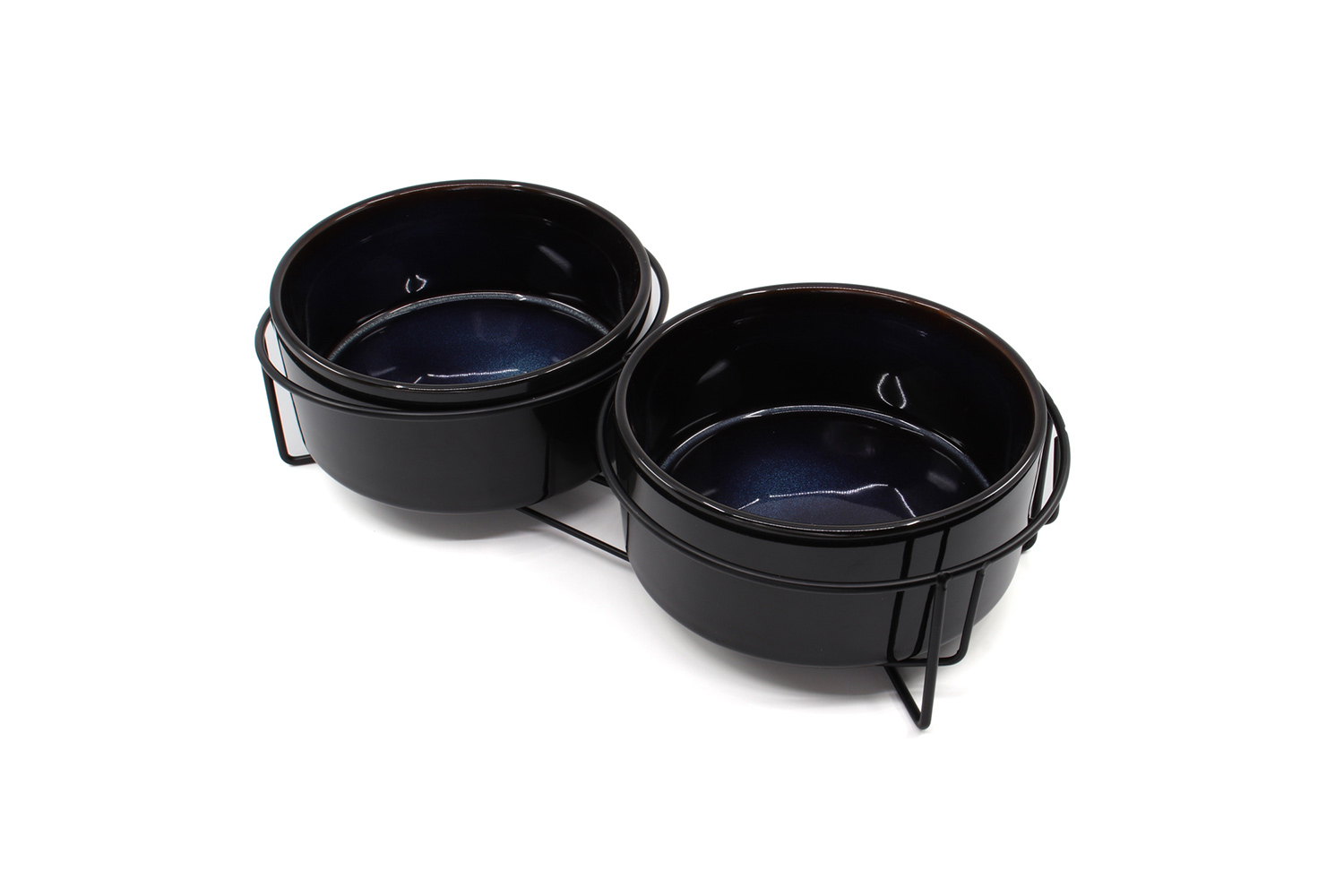 Vsepropejska Doris dvojitá keramická miska pro psa či kočku Barva: Černá, Rozměr (cm): 12 Vsepropejska Doris dvojitá keramická miska pro psa či kočku Barva: Černá, Rozměr (cm): 12