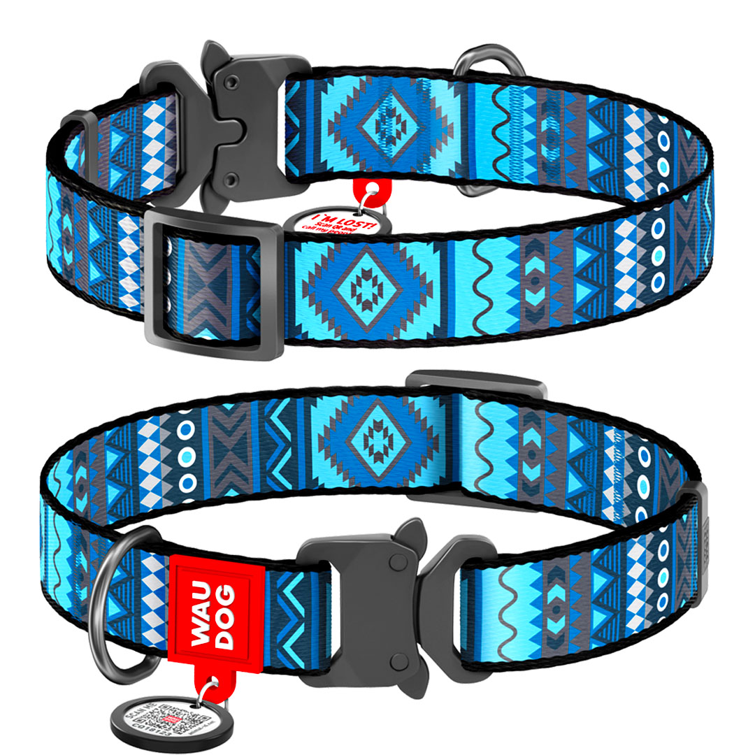 WAUDOG obojek nylonový Ethno Blue QR fastex (37-58cm/2,5cm) WAUDOG obojek nylonový Ethno Blue QR fastex (37-58cm/2,5cm)