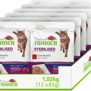 12 x Kapsička Trainer Natural CAT AD. sterilised hovězí 85g