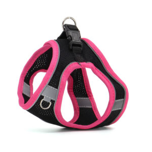 Vsepropejska Neve postroj pro psa s vodítkem | 22 – 46 cm Barva: Černo-růžová, Obvod hrudníku: 30 – 35 cm