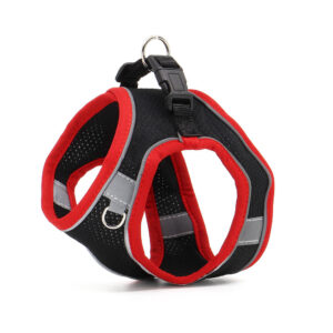 Vsepropejska Neve postroj pro psa s vodítkem | 22 – 46 cm Barva: Černo-červená, Obvod hrudníku: 28 – 32 cm