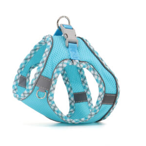 Vsepropejska Neve postroj pro psa s vodítkem | 22 – 46 cm Barva: Modrá s lemem, Obvod hrudníku: 40 – 46 cm