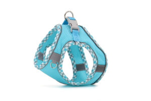 Vsepropejska Neve postroj pro psa s vodítkem | 22 – 46 cm Barva: Modrá s lemem, Obvod hrudníku: 28 - 32 cm