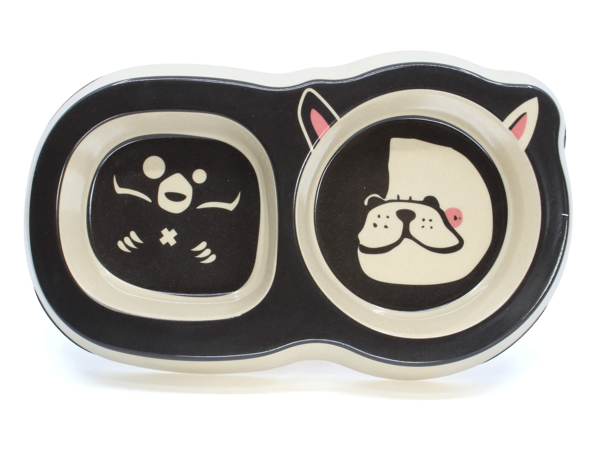 Vsepropejska Nolen dvojitá bambusová miska pro psa Barva: Černá Vsepropejska Nolen dvojitá bambusová miska pro psa Barva: Černá