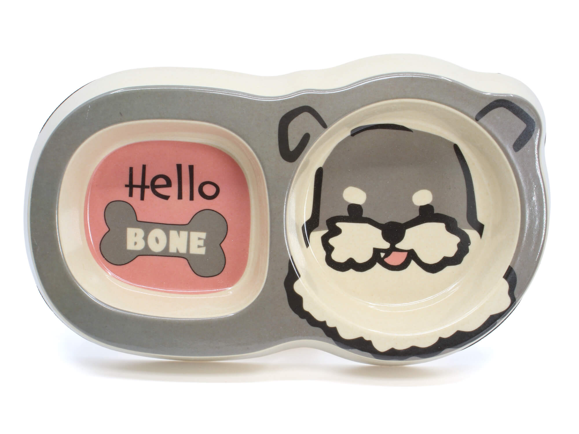 Vsepropejska Nolen dvojitá bambusová miska pro psa Barva: Šedá Vsepropejska Nolen dvojitá bambusová miska pro psa Barva: Šedá