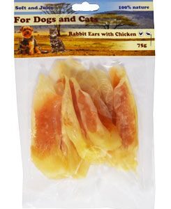 Pochoutka Králičí ucho plněné kuřecím masem 75g