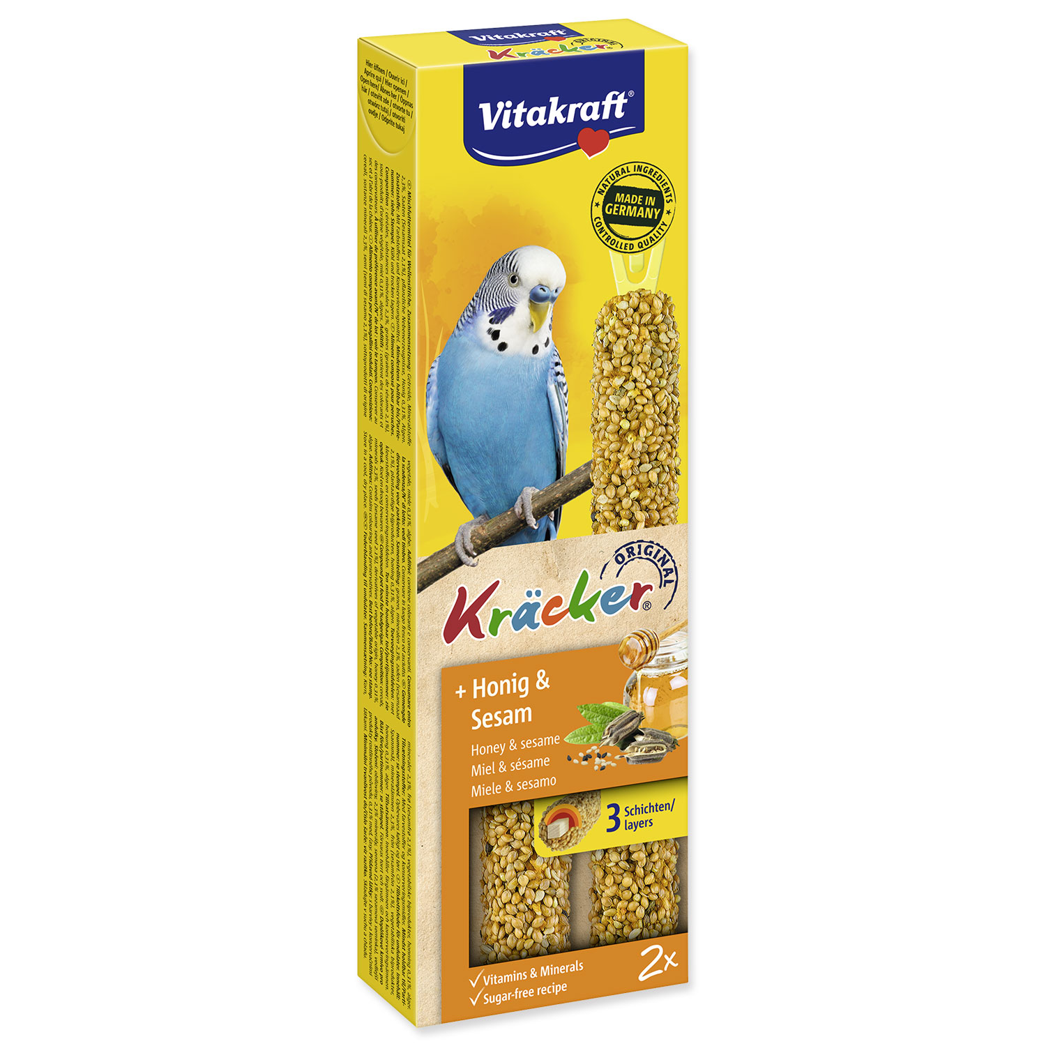 Vitakraft Bird Kräcker tyčinky med/sezam pro andulky 60 g
